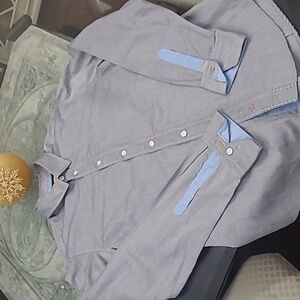 HUGO BOSS ORANGE MENS GRAY LONG SLEEVE COLARED SHIRT NEW MEDIUM